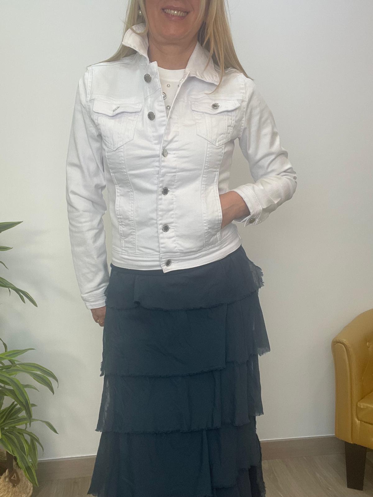 Cazadora tejana blanca - Imagen 2