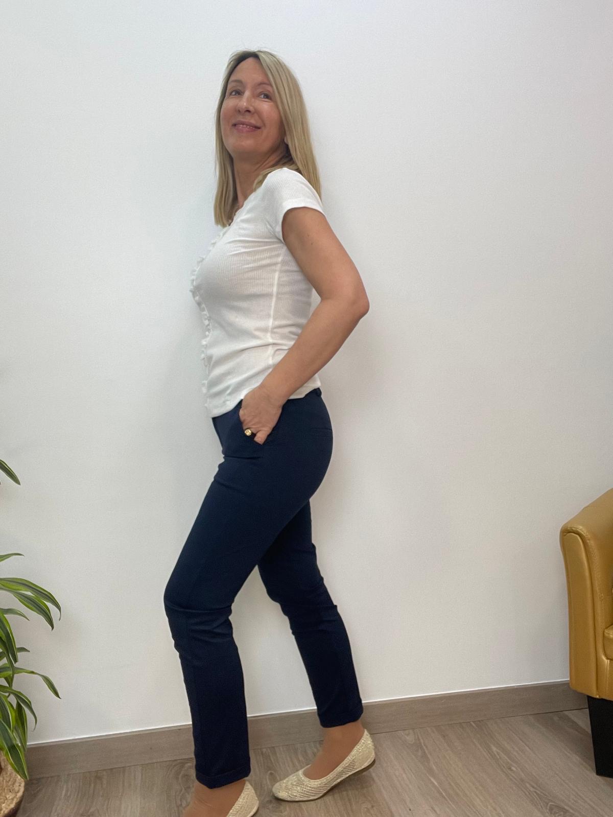 Pantalón tobillero azul marino - Imagen 3