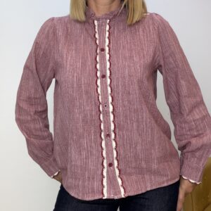 Camisa Burdeos Puntilla