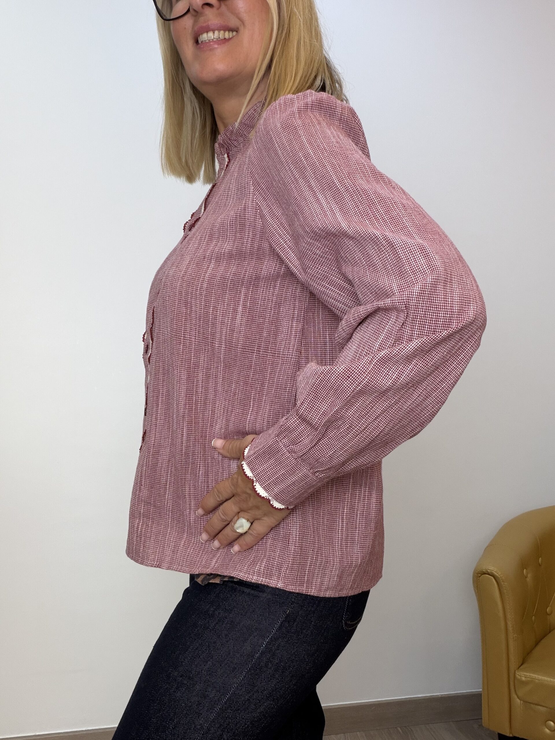 Camisa Burdeos Puntilla - Imagen 3